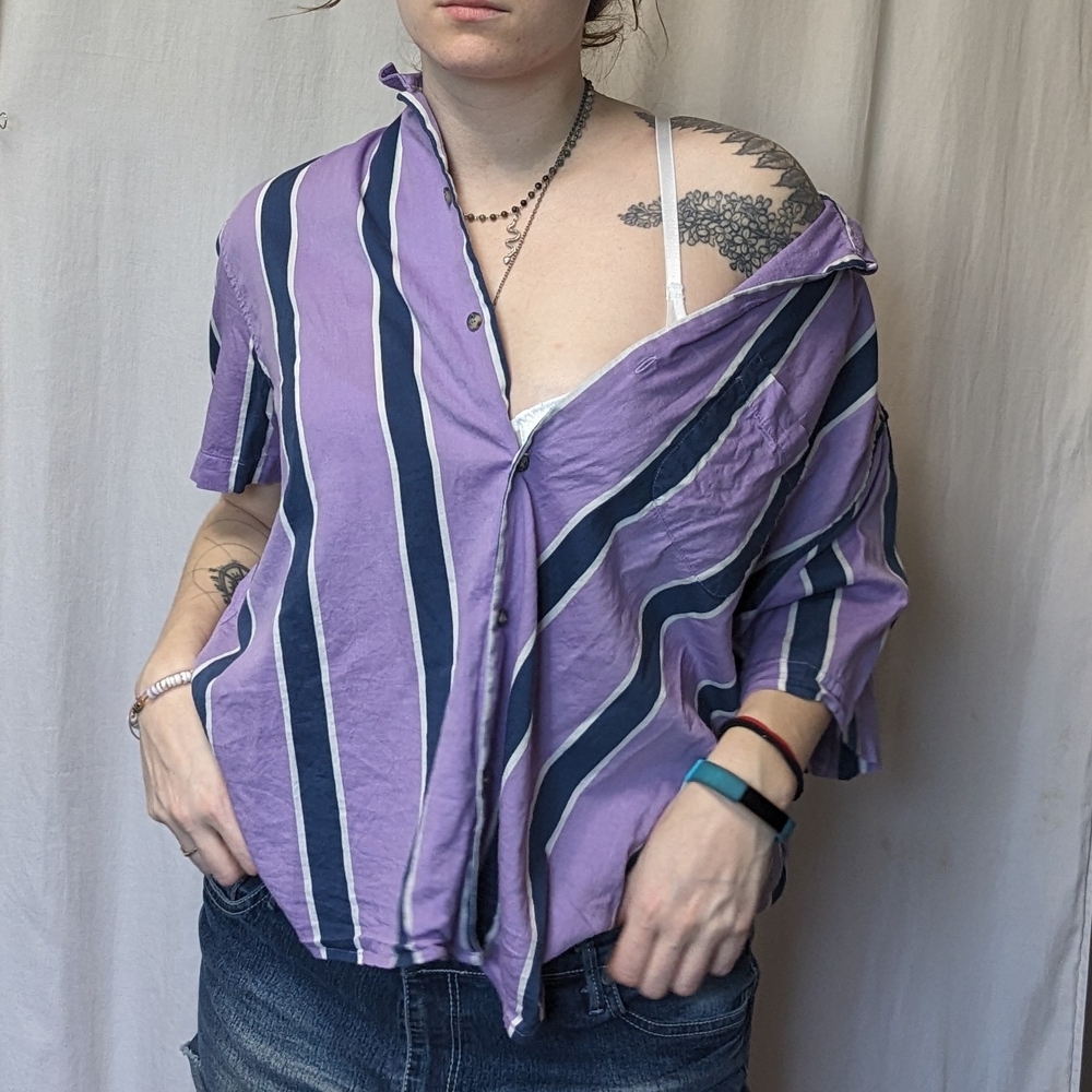 George Striped Button Up Tee - Picture 3 of 7